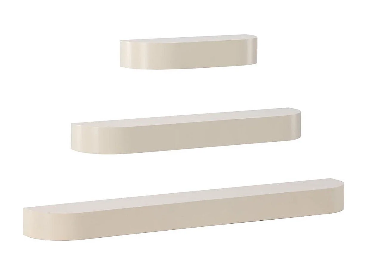 Lot de 3 Étagères Design "Glow" 135cm Beige