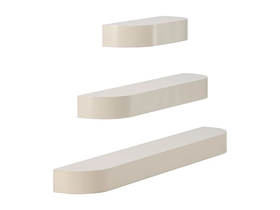 Lot de 3 Étagères Design "Glow" 135cm Beige