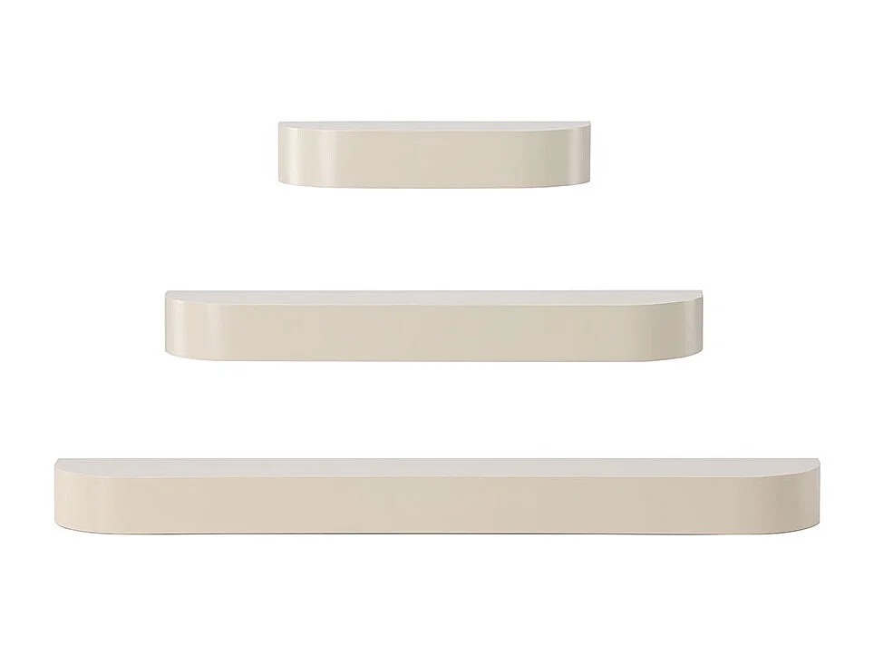 Glow wandplank set van 3 beige.