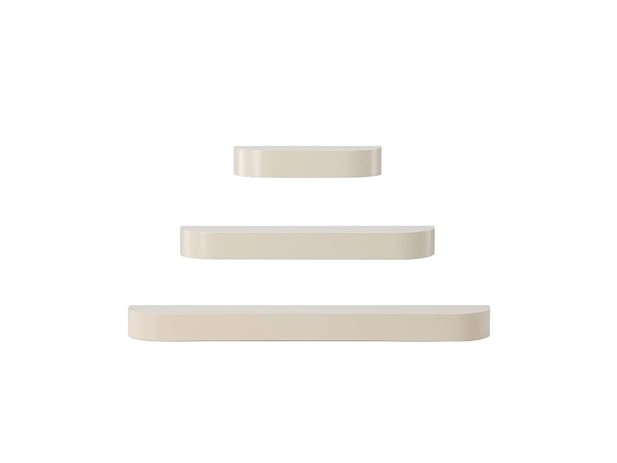 Glow wandplank set van 3 beige.
