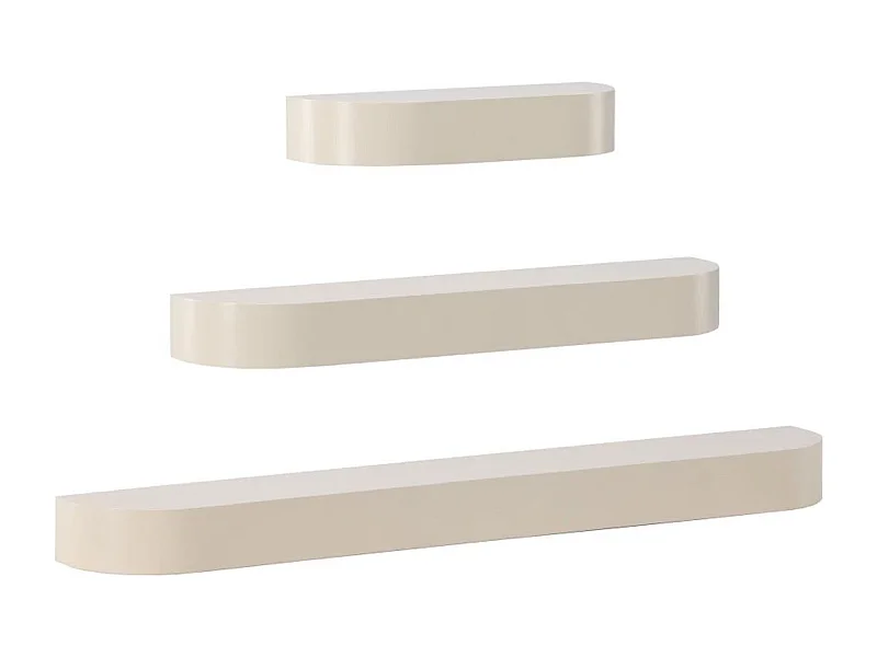 Lot de 3 Étagères Design "Glow" 135cm Beige