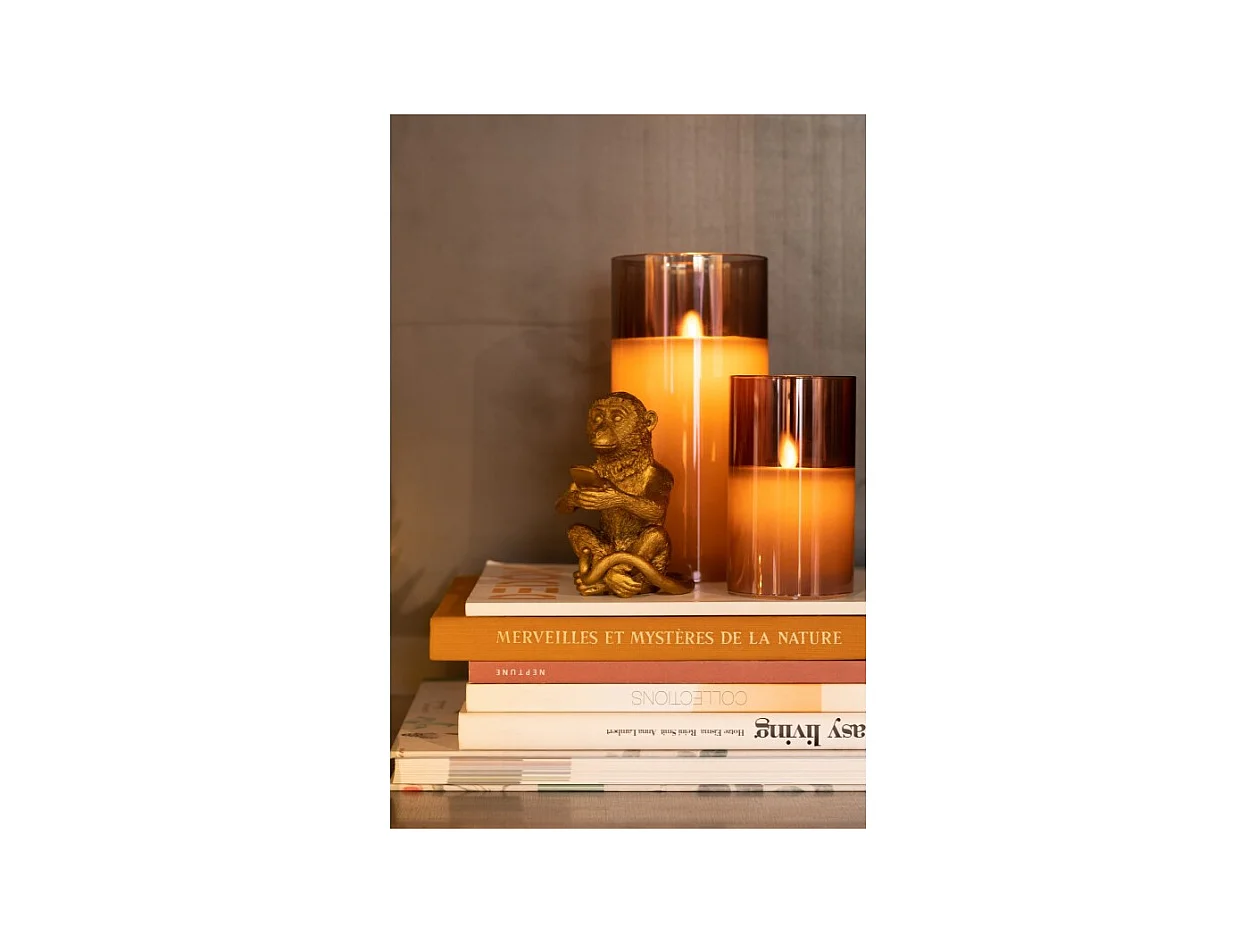 Lámpara LED de vidrio marrón 10x10x20 cm