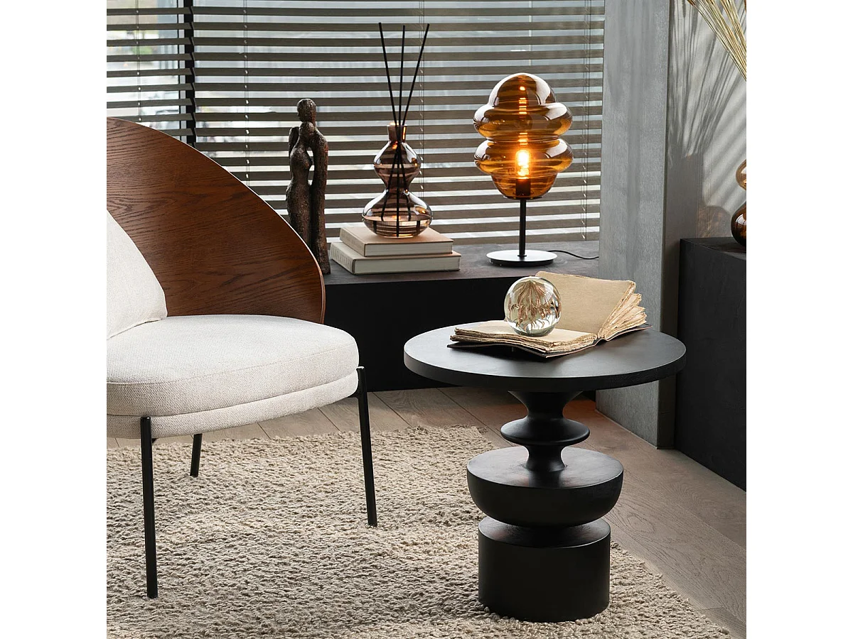 Table d'Appoint en Bois "Goa" 48cm Noir