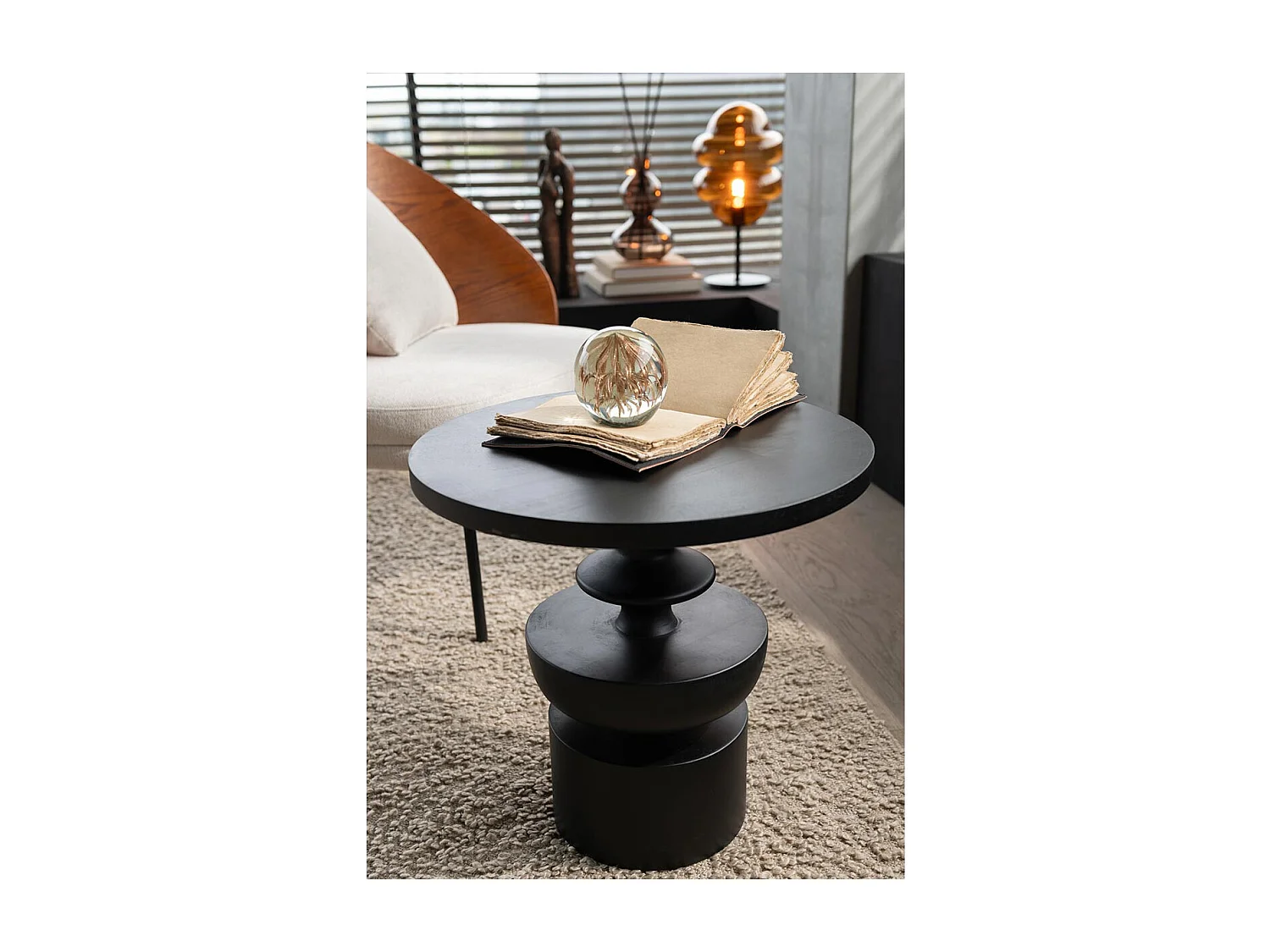 Table d'Appoint en Bois "Goa" 48cm Noir