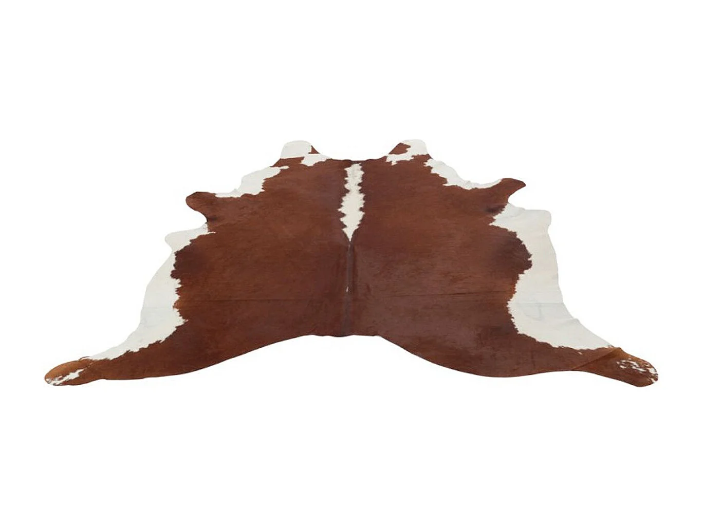 Tapis Déco en Cuir "Vache" 230x240cm Marron & Blanc