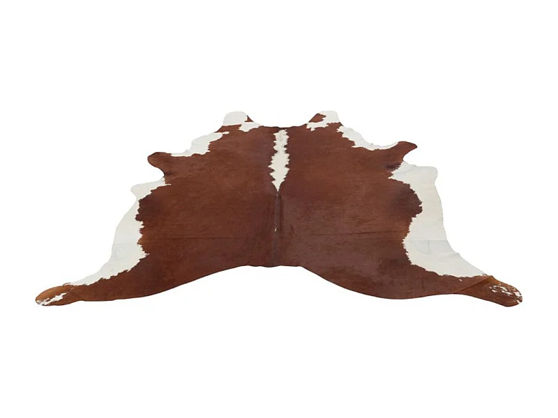 Tapis Déco en Cuir "Vache" 230x240cm Marron & Blanc