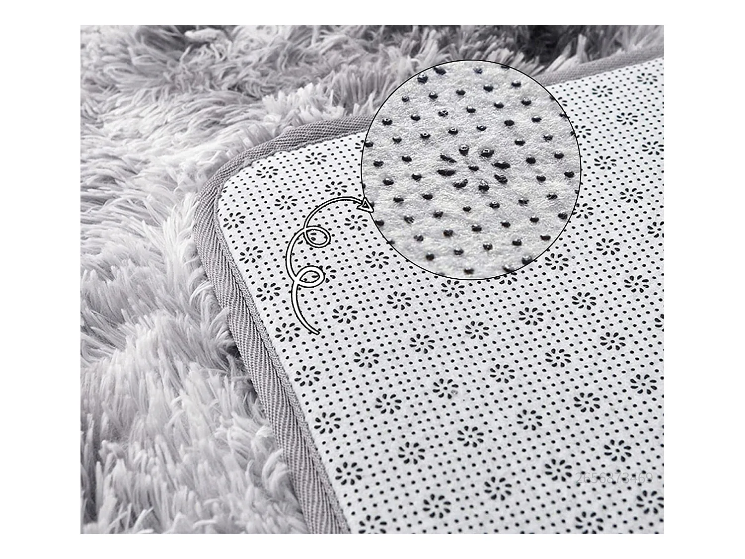 Tapis pelucheux shaggy rabbit gris 160x220 cm doux pelucheux