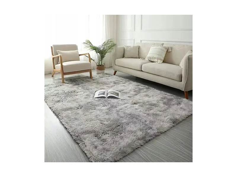 Tapis pelucheux shaggy rabbit gris 160x220 cm doux pelucheux
