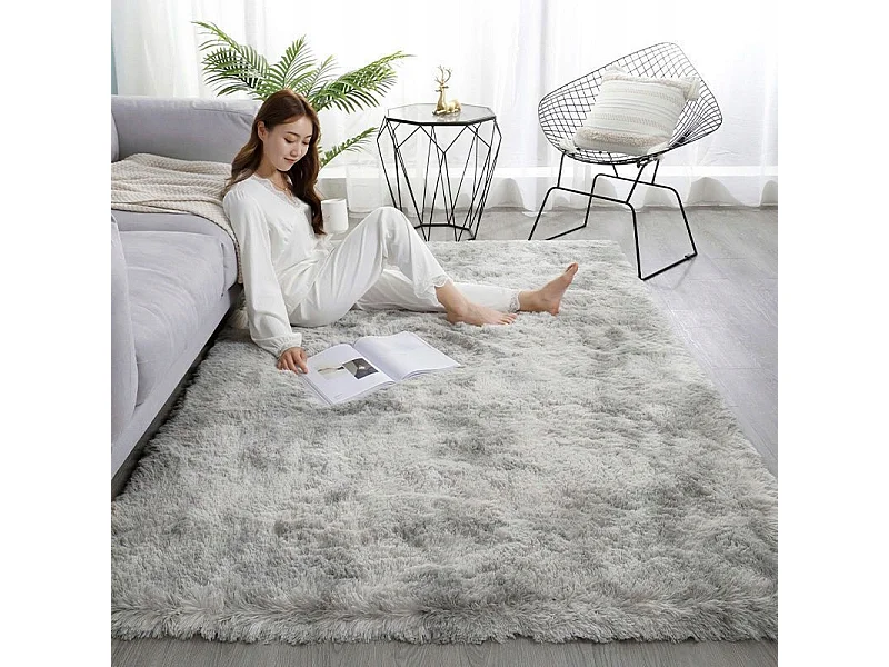 Plüschteppich Shaggy Rabbit, grau, 160 x 220 cm, weich, Plüsch
