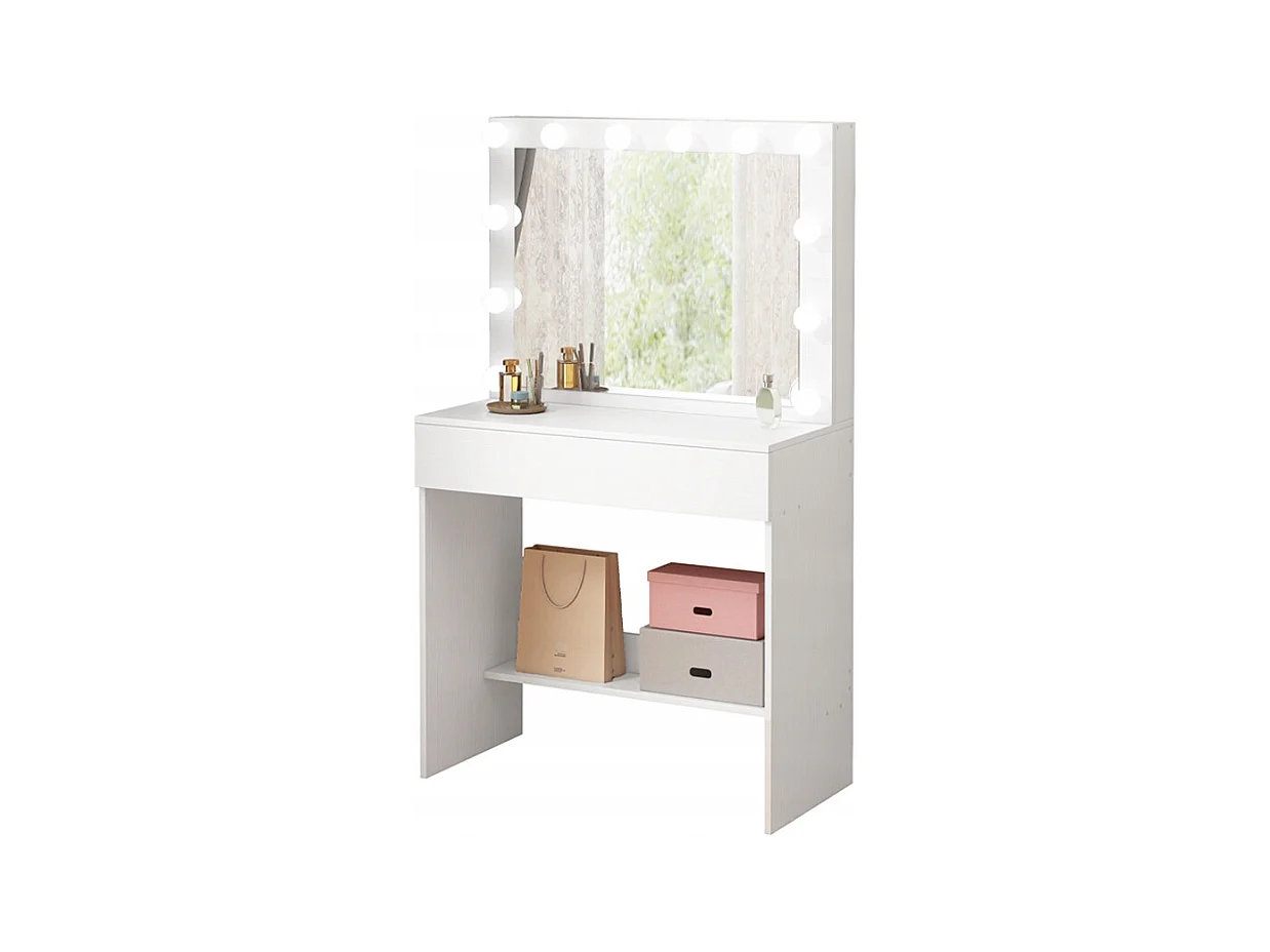 TOCADOR DE MAQUILLAJE CON ESPEJO LED MODERNO GLAMOUR