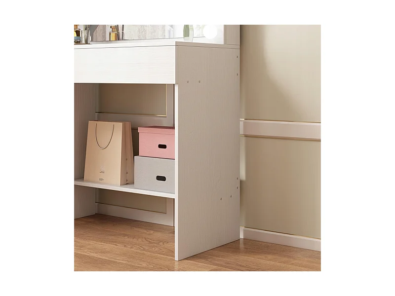 TOCADOR DE MAQUILLAJE CON ESPEJO LED MODERNO GLAMOUR