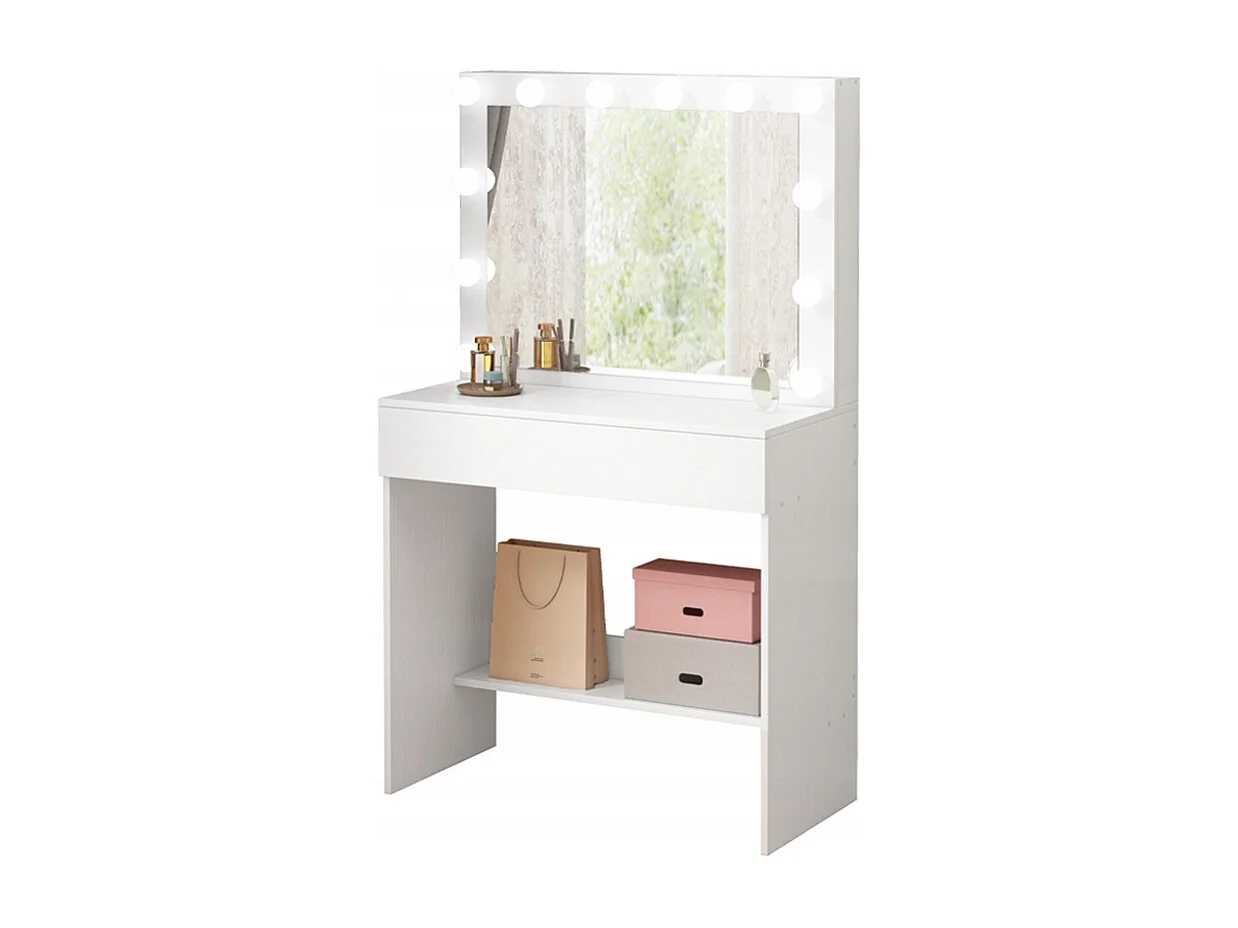 KOSMETIKTISCH FÜR MAKE-UP UND VISAGistik MIT LED-SPIEGEL MODERNER-GLAMOUR