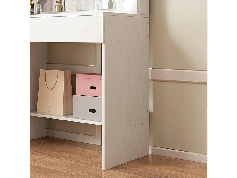 KOSMETIKTISCH FÜR MAKE-UP UND VISAGistik MIT LED-SPIEGEL MODERNER-GLAMOUR