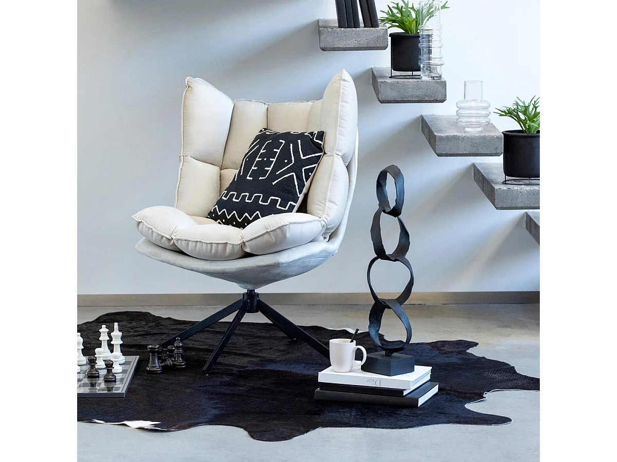 Tapis Déco en Cuir "Vache" 230x240cm Noir & Blanc