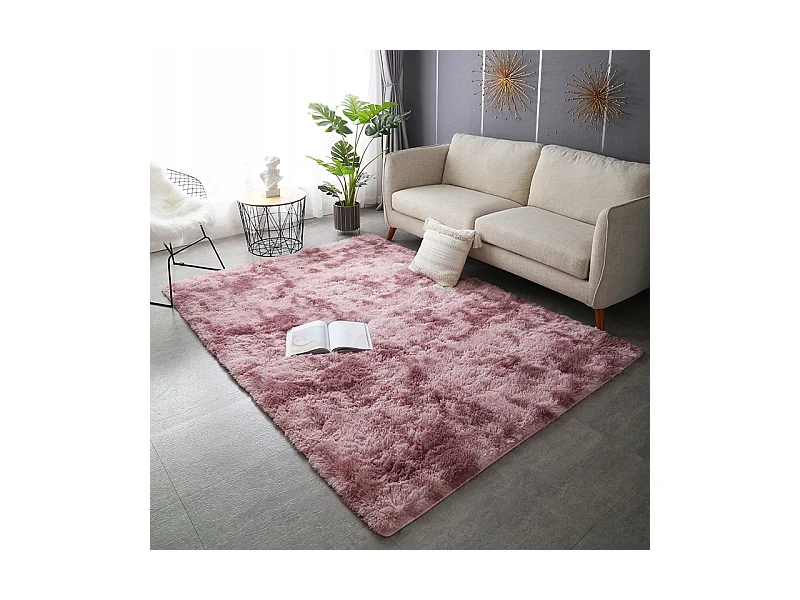 Rosa Plüschteppich Shaggy Rabbit 220 x 160 cm, weich, angenehm