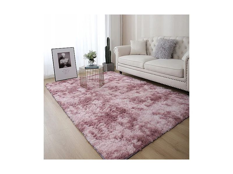 Rosa Plüschteppich Shaggy Rabbit 220 x 160 cm, weich, angenehm