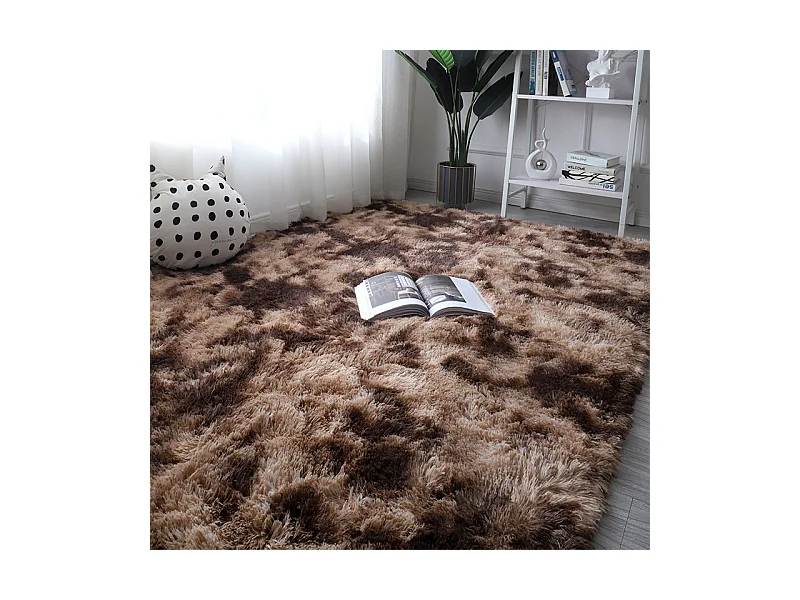 Tapis pelucheux shaggy rabbit 160x220 cm doux marron