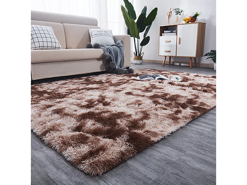 Dywan pluszowy shaggy plusz włochacz rabbit 160x220 cm miękki brązowy