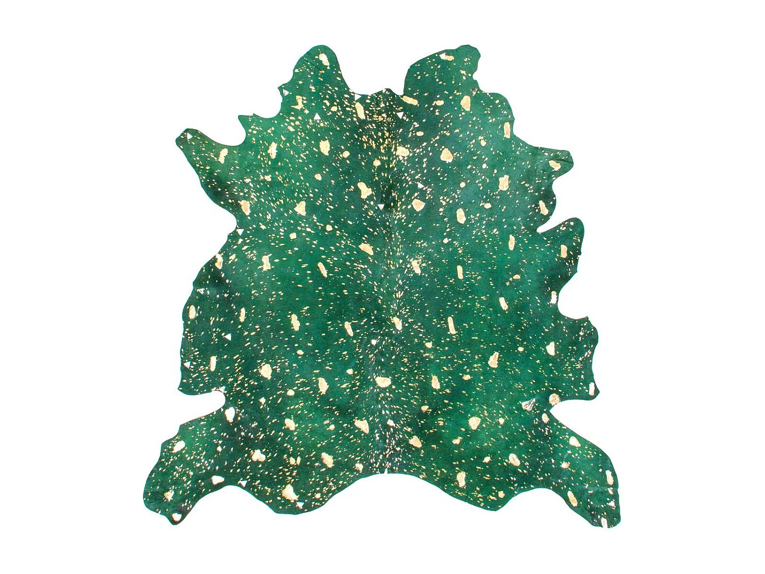 Tapis Peau de Vache "Fly" Vert & Or Entre 1,35 et 1,65 m2