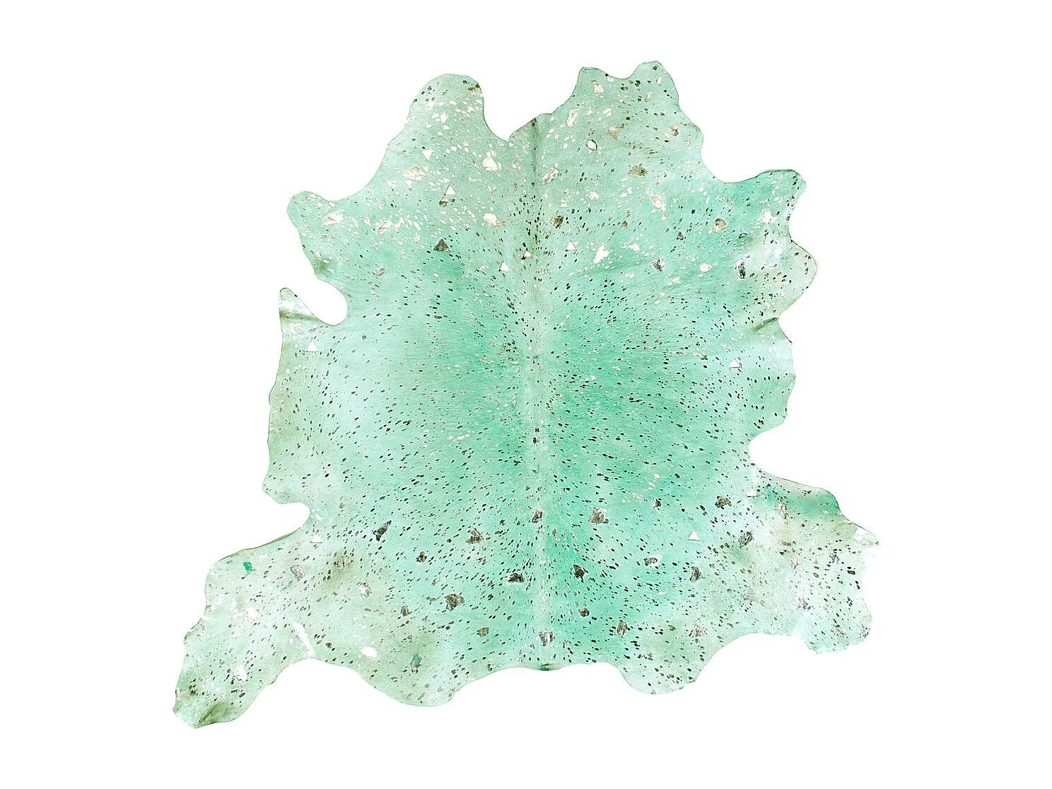 Tapis Peau de Vache "Fly" Bleu & Argent Entre 2 et 2,6 m2