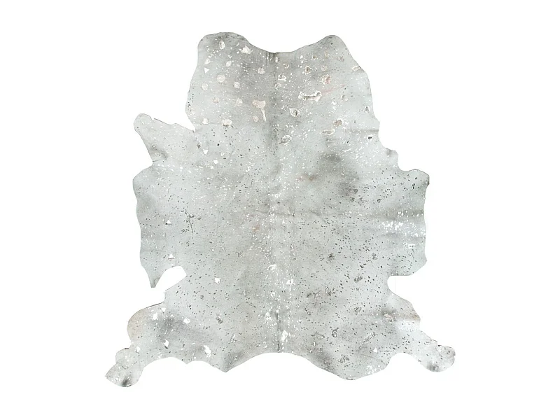 Tapis Peau de Vache "Fly" Gris & Argent 135 x 165 cm