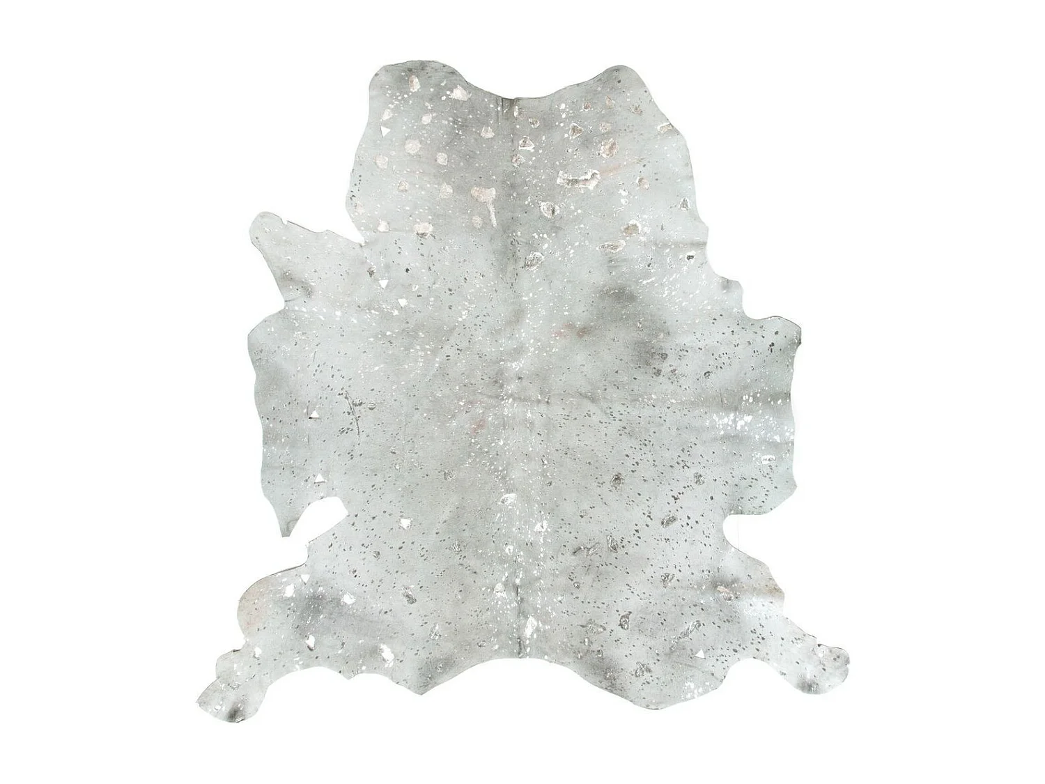 Tapis Peau de Vache "Fly" Gris & Argent Entre 1,35 et 1,65 m2