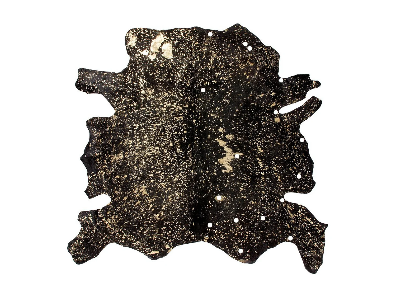 Tapis Peau de Vache "Glam" Noir & Or 135 x 165 cm