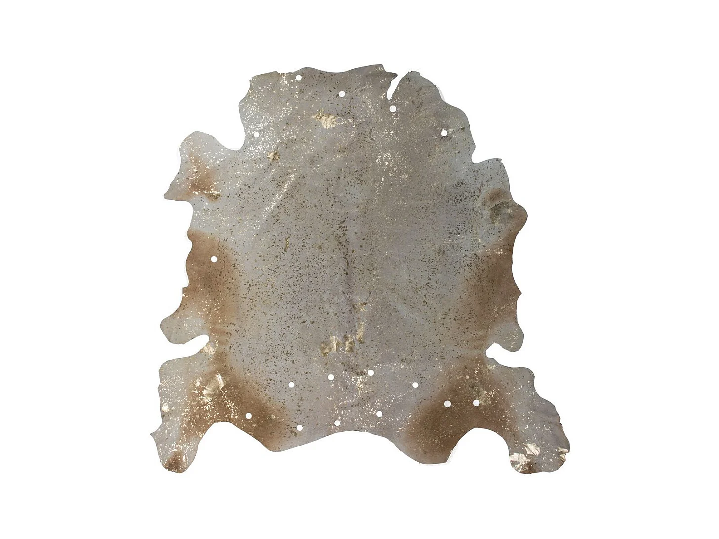 Tapis Peau de Vache "Glam" Ivoire & Or 135 x 165 cm