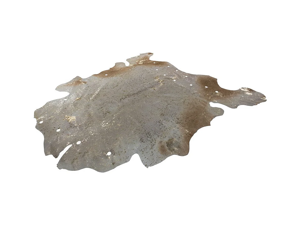 Tapis Peau de Vache "Glam" Ivoire & Or 135 x 165 cm