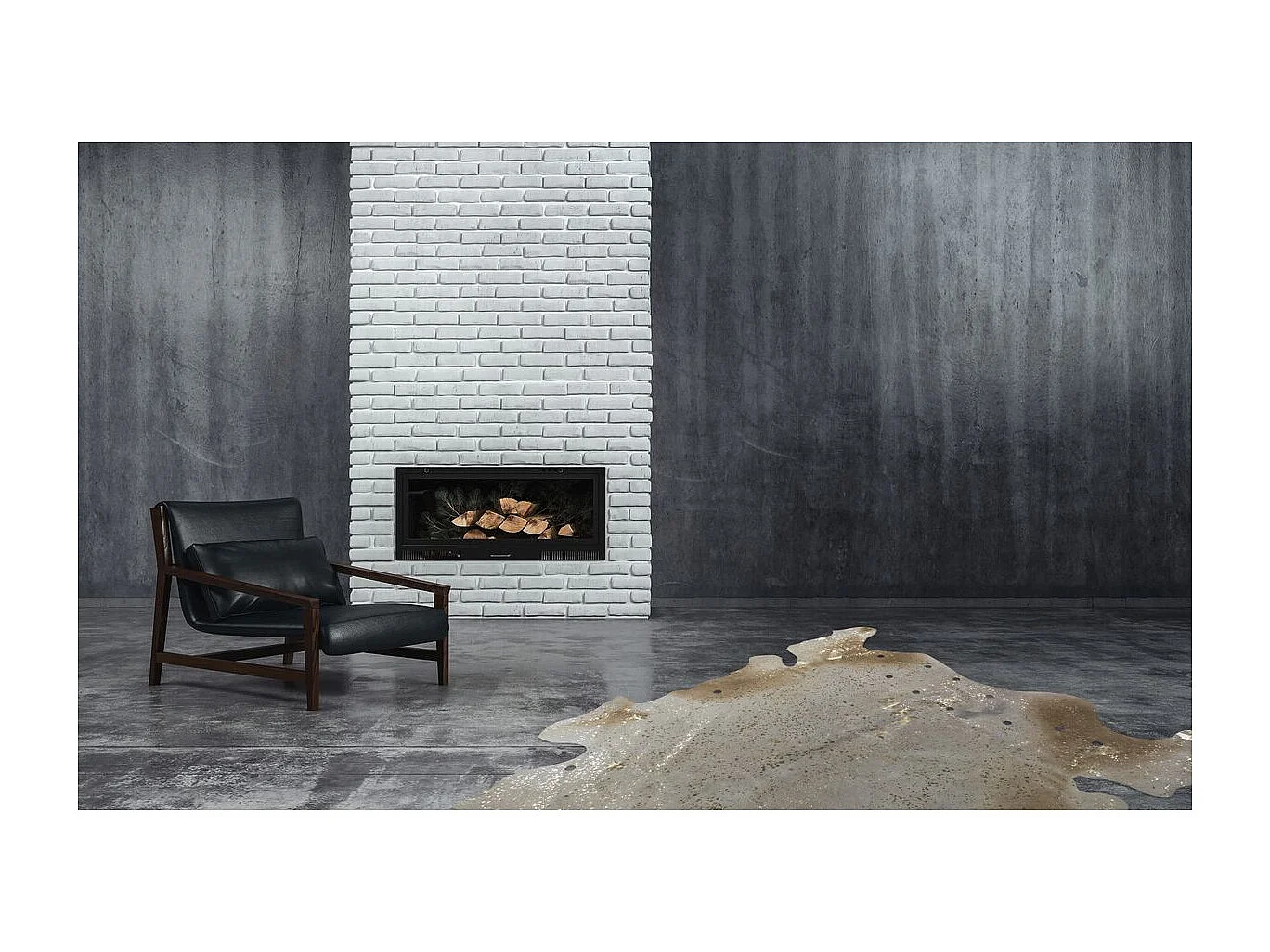 Tapis Peau de Vache "Glam" Ivoire & Or Entre 1,35 et 1,65 m2