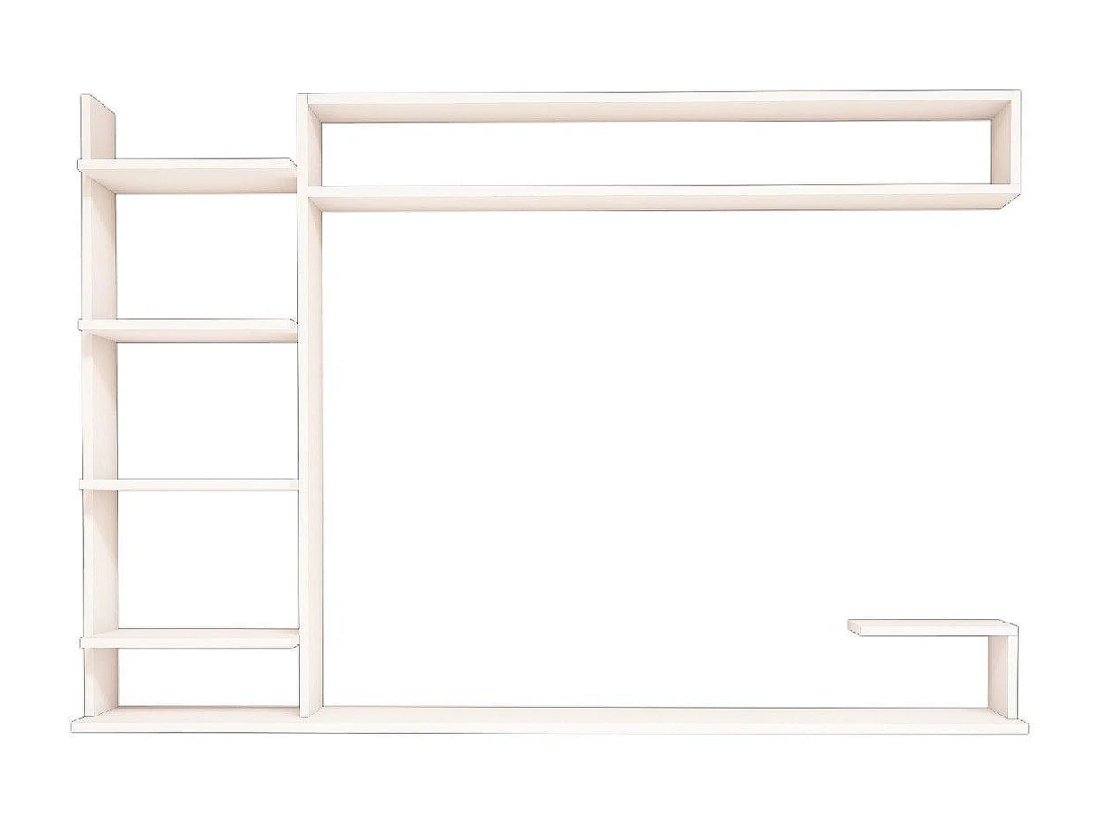 TV-Ständer – 180 cm x 121,8 cm x 29,6 cm – Weiß – Melaminbeschichtete Spanplatte