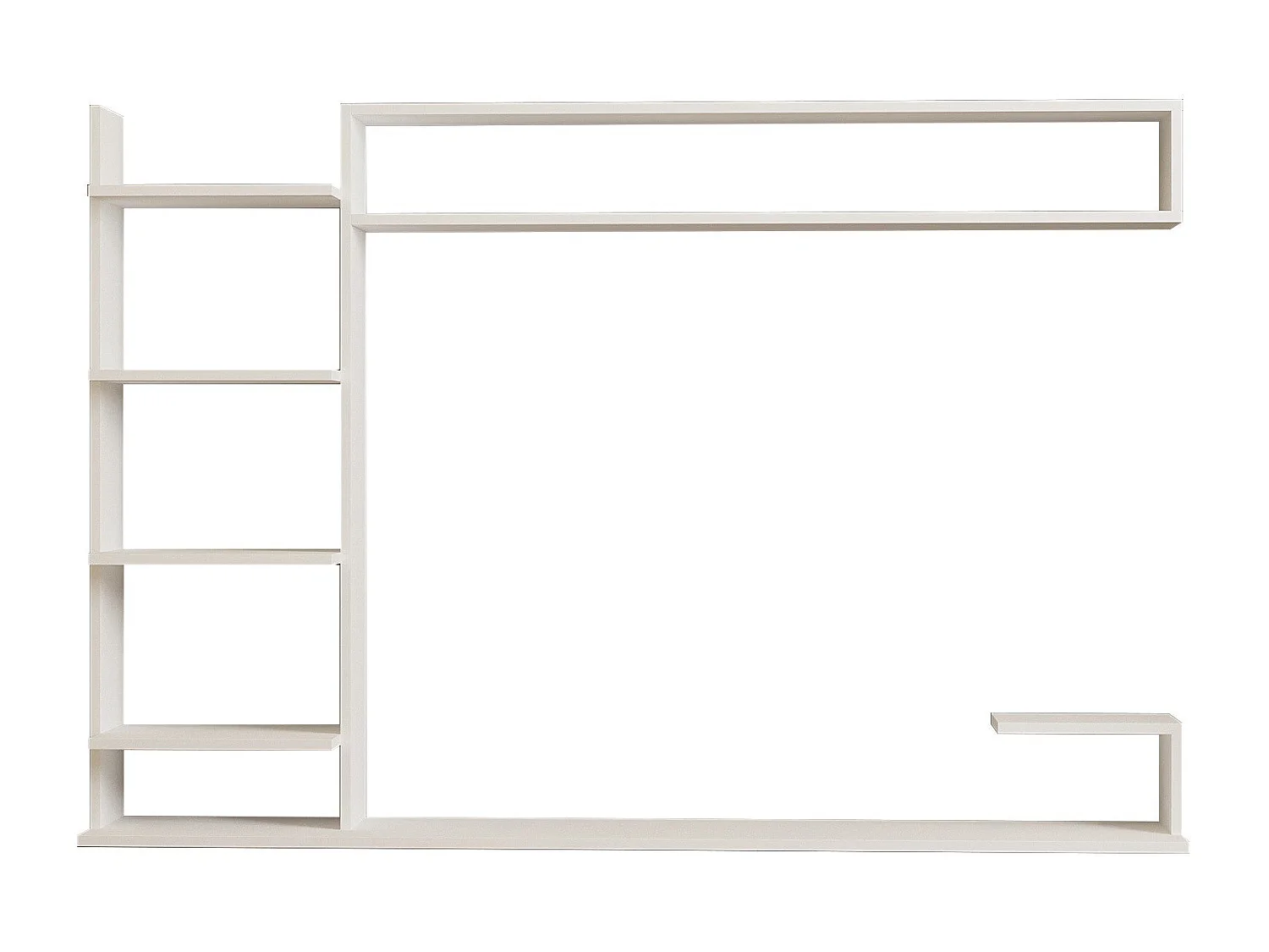 TV-Ständer – 180 cm x 121,8 cm x 29,6 cm – Weiß – Melaminbeschichtete Spanplatte