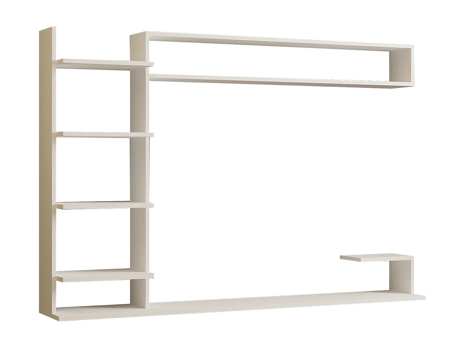 TV-Ständer – 180 cm x 121,8 cm x 29,6 cm – Weiß – Melaminbeschichtete Spanplatte