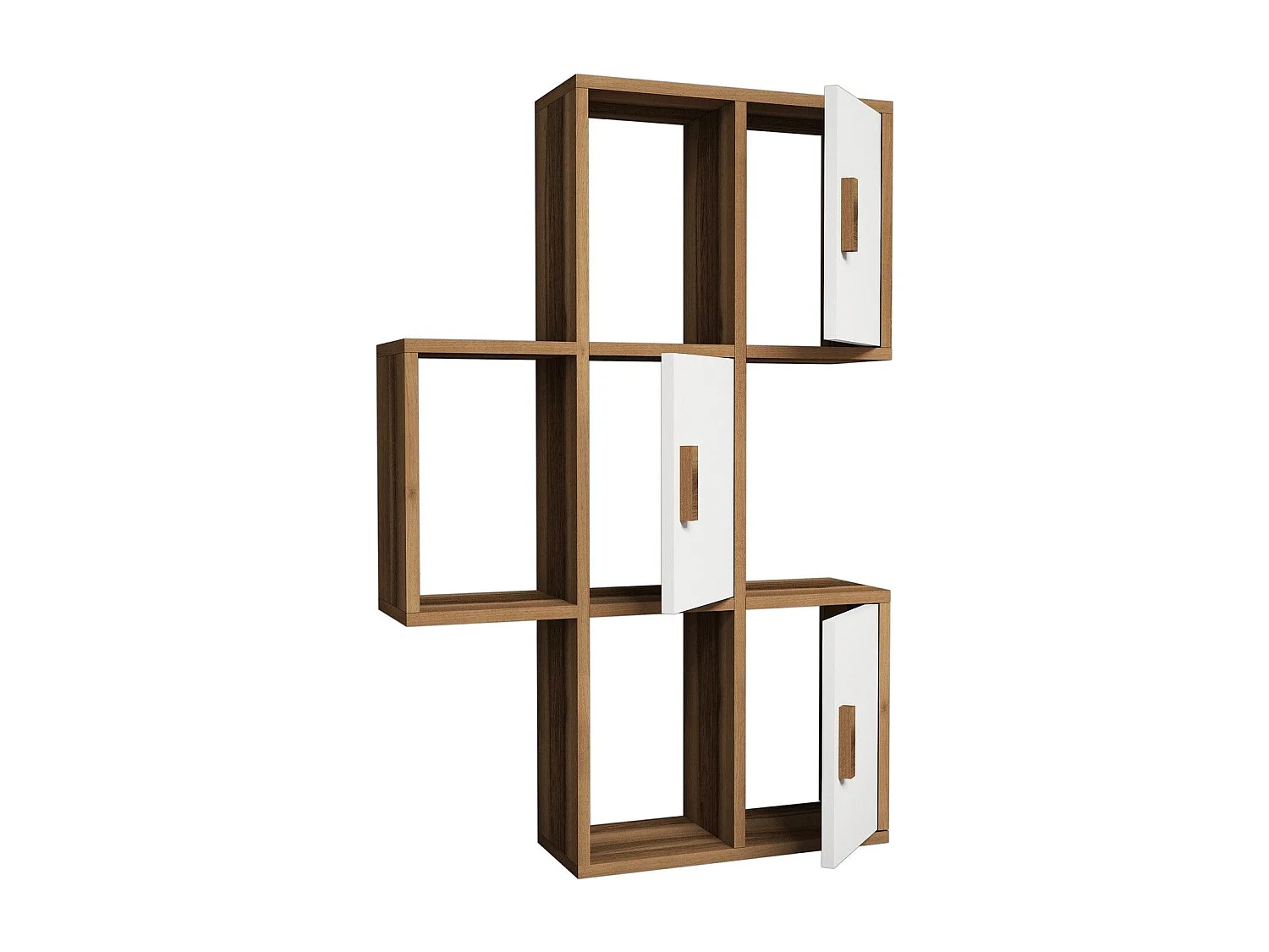 Prateleira de parede moderna – 50 x 112,6 x 20 cm – Nogueira e Branca – Painel de partículas