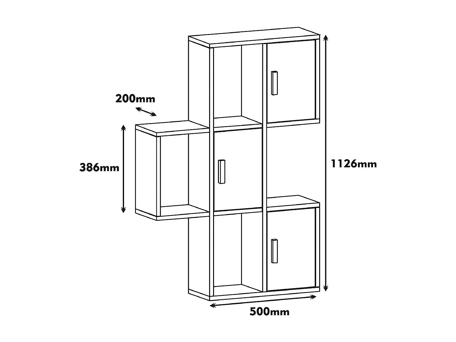 Prateleira de parede moderna – 50 x 112,6 x 20 cm – Nogueira e Branca – Painel de partículas
