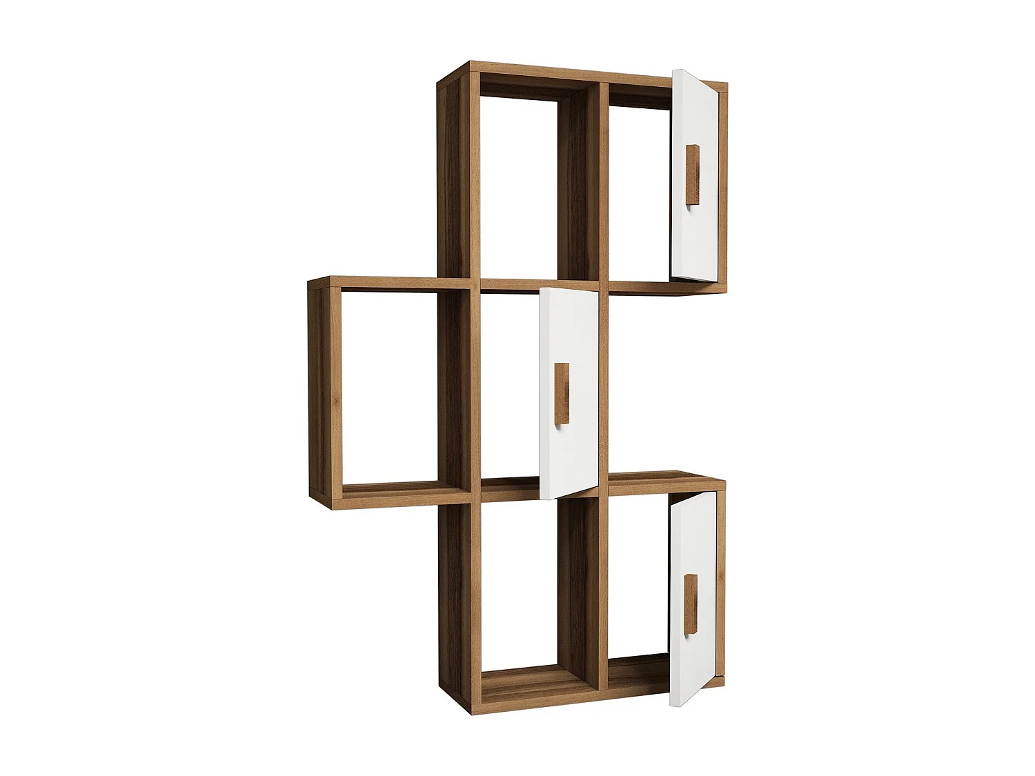 Prateleira de parede moderna – 50 x 112,6 x 20 cm – Nogueira e Branca – Painel de partículas