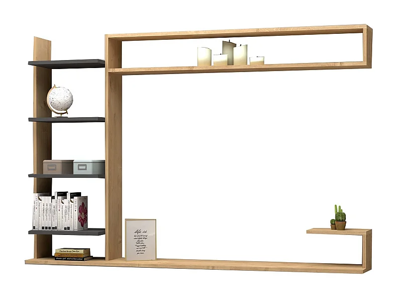 Skandinavischer TV-Ständer – 180 cm – Saphir und Anthrazit – Spanplatte