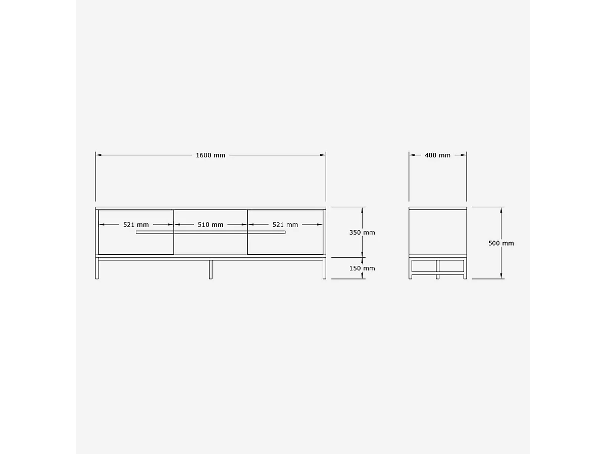 Eleganter TV-Ständer – 160 cm – Walnuss – melaminbeschichtete Spanplatte