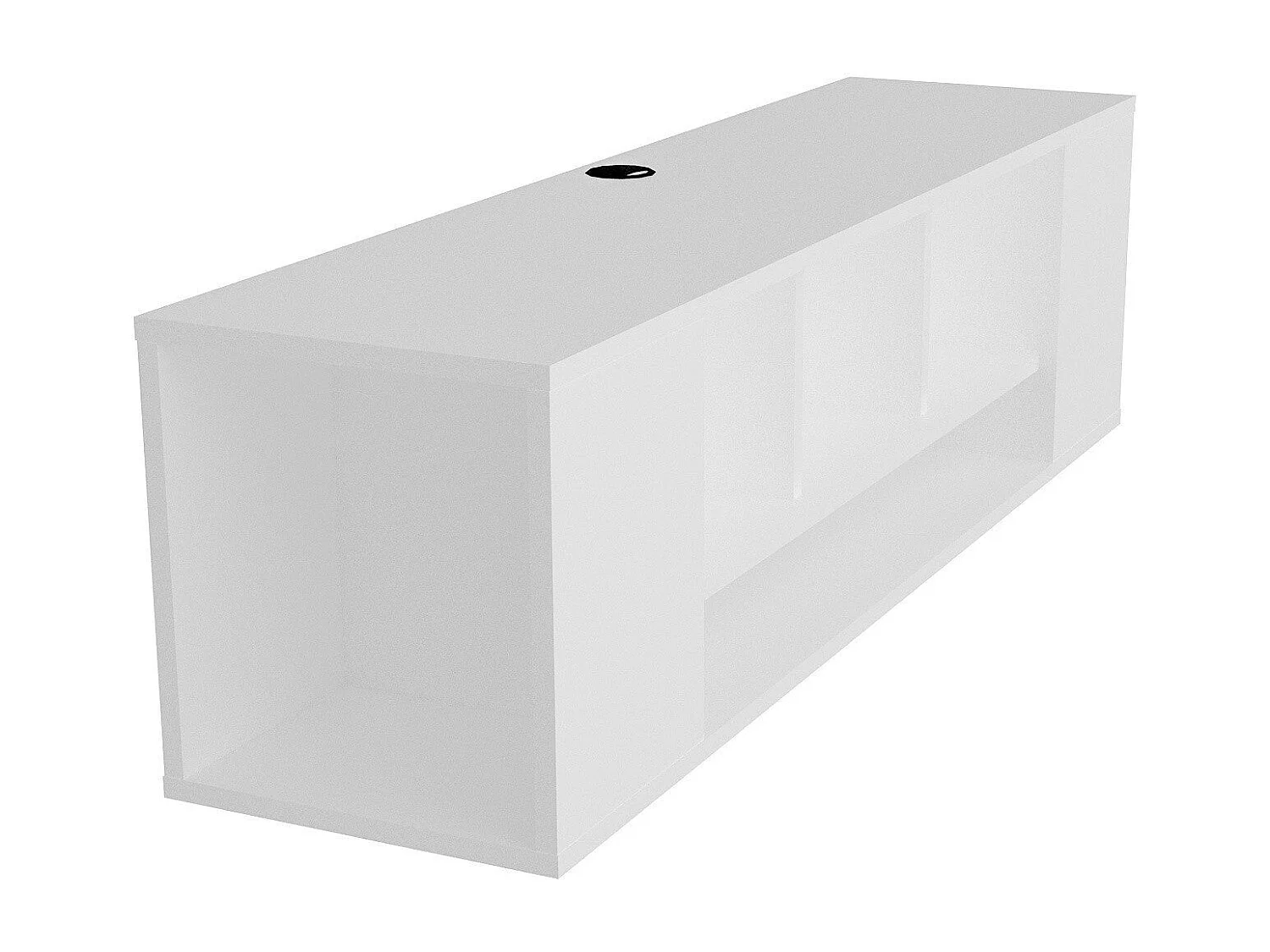 Moderne witte tv-standaard, 135 cm | 100% melamine gecoate spaanplaat, 18 mm dik | Wandmontage, meerdere planken, elegant en functioneel design