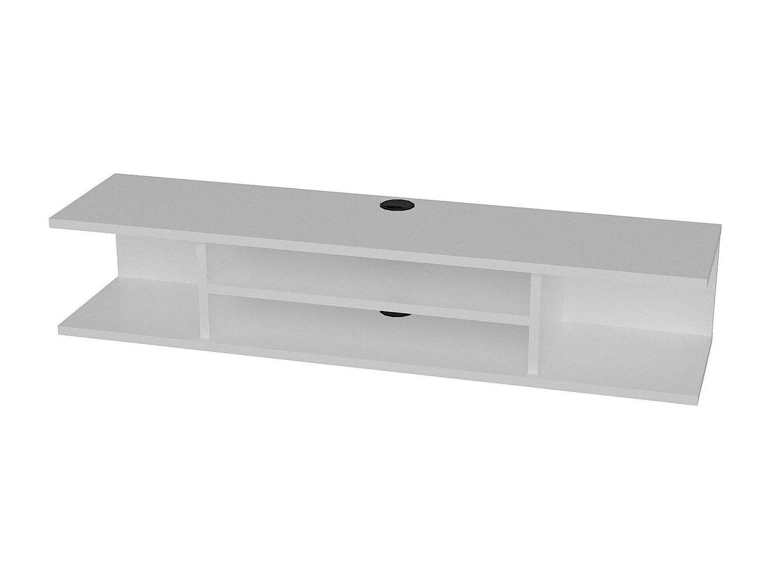 Moderner weißer TV-Ständer, 120 cm | 100 % melaminbeschichtete Spanplatte, 18 mm dick | Wandmontage möglich, mehrere Ablagen, elegantes und funktionales Design