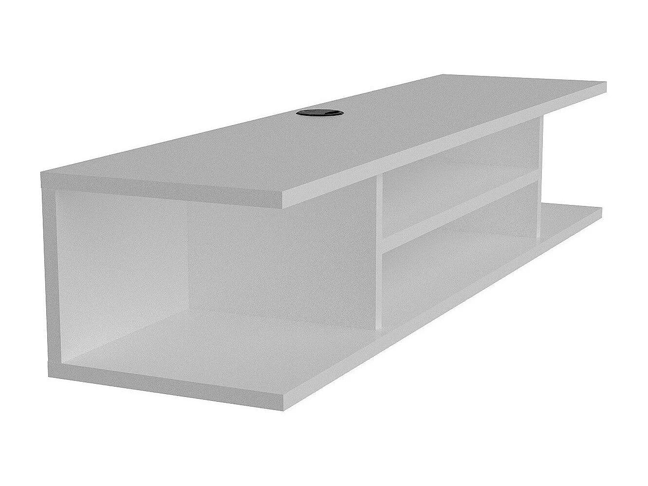 Moderner weißer TV-Ständer, 120 cm | 100 % melaminbeschichtete Spanplatte, 18 mm dick | Wandmontage möglich, mehrere Ablagen, elegantes und funktionales Design