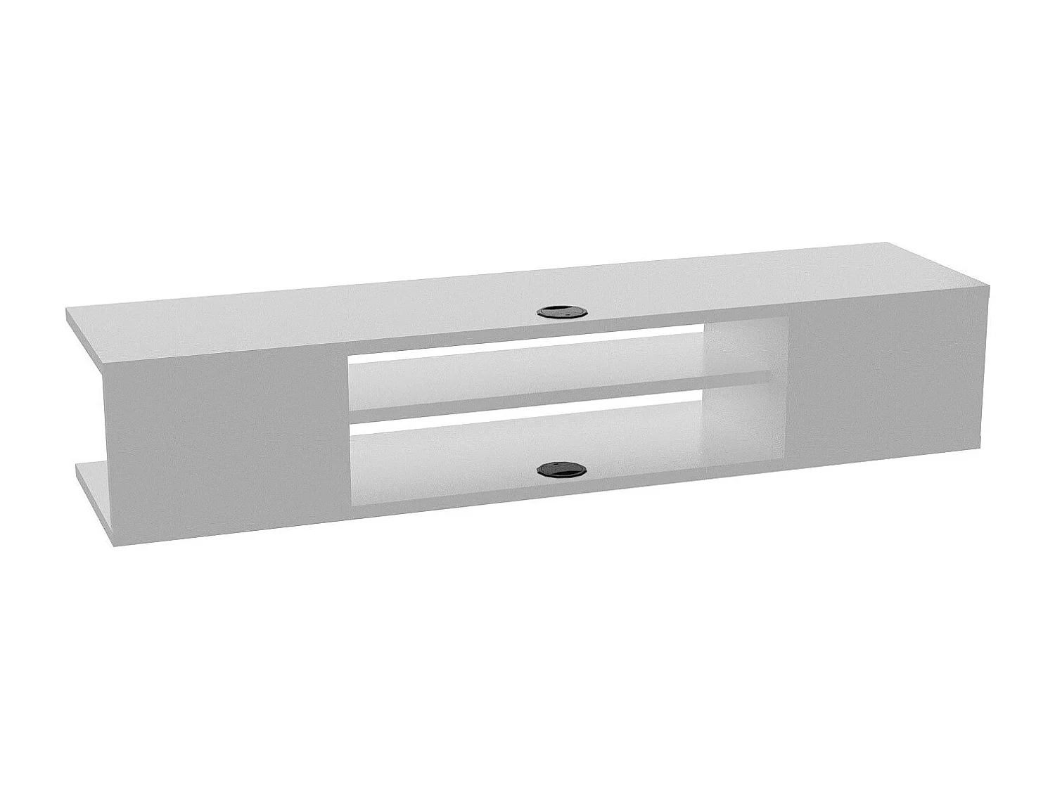 Moderner weißer TV-Ständer, 120 cm | 100 % melaminbeschichtete Spanplatte, 18 mm dick | Wandmontage möglich, mehrere Ablagen, elegantes und funktionales Design