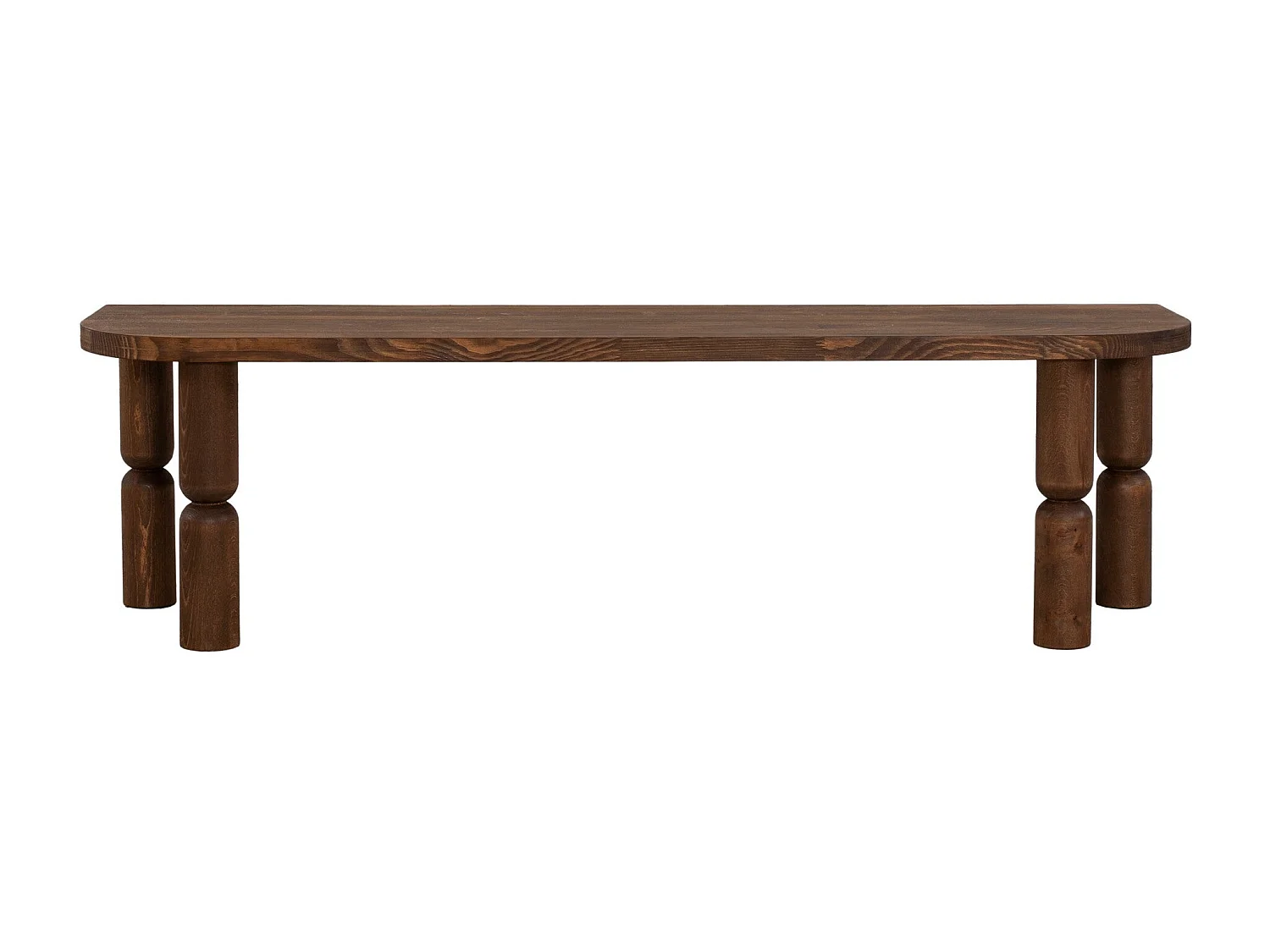 Meuble TV en bois massif, coloris noyer, 140 x 40 x 35 cm | Finition ultra-mate à base d'eau et résistante aux UV | Design élégant et durable pour un salon moderne