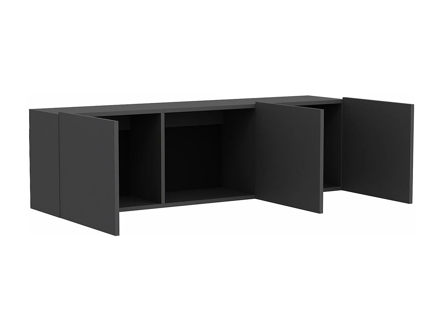 Meuble TV – 150 cm x 44 cm x 31 cm – Anthracite – Mélamine