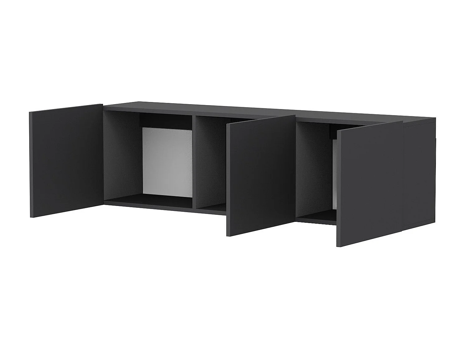 Meuble TV – 150 cm x 44 cm x 31 cm – Anthracite – Mélamine