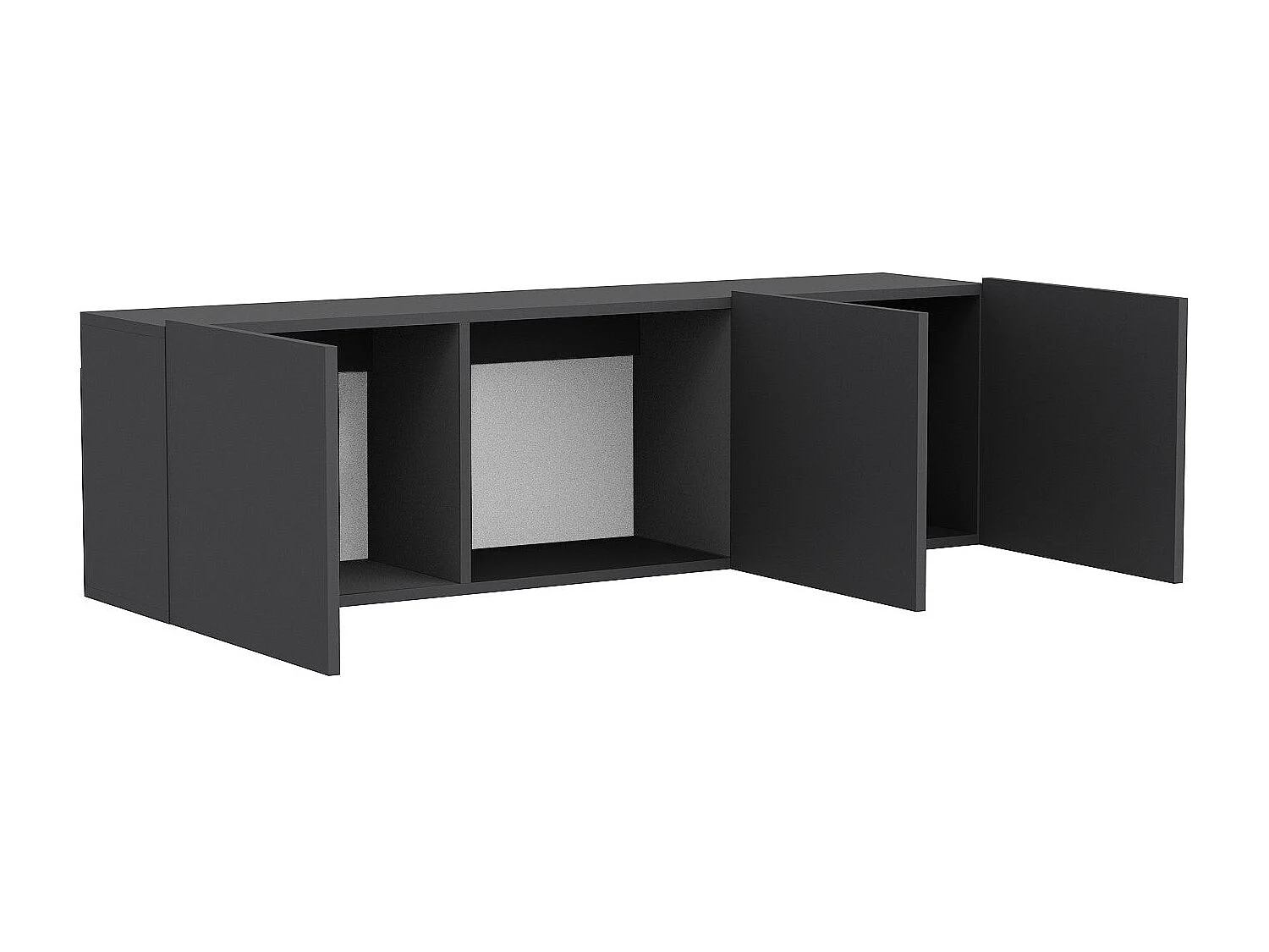 Meuble TV – 150 cm x 44 cm x 31 cm – Anthracite – Mélamine