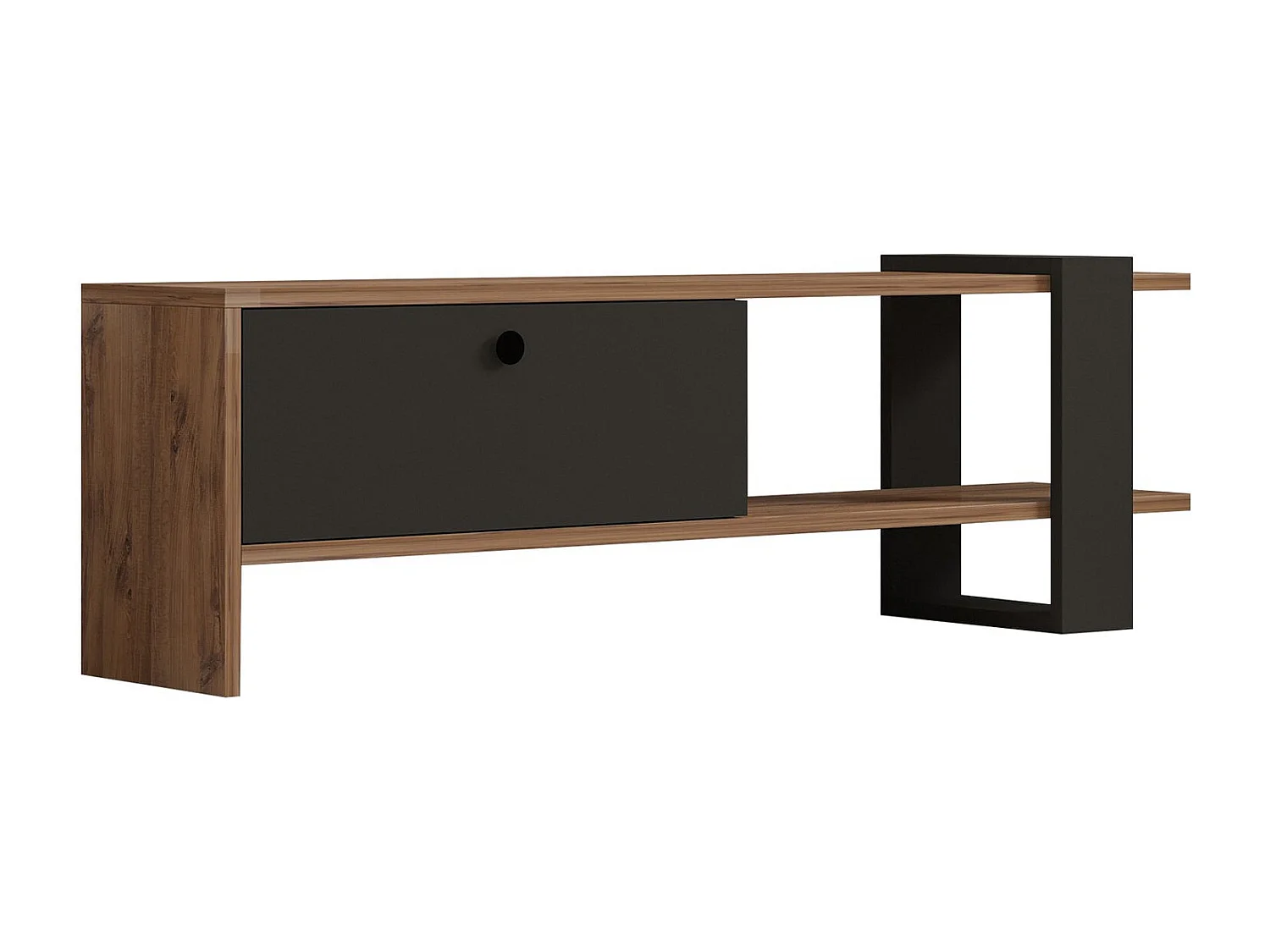 TV-Ständer – 120 x 36,8 x 25 cm – Eiche und Anthrazit – Melaminbeschichtete Spanplatte