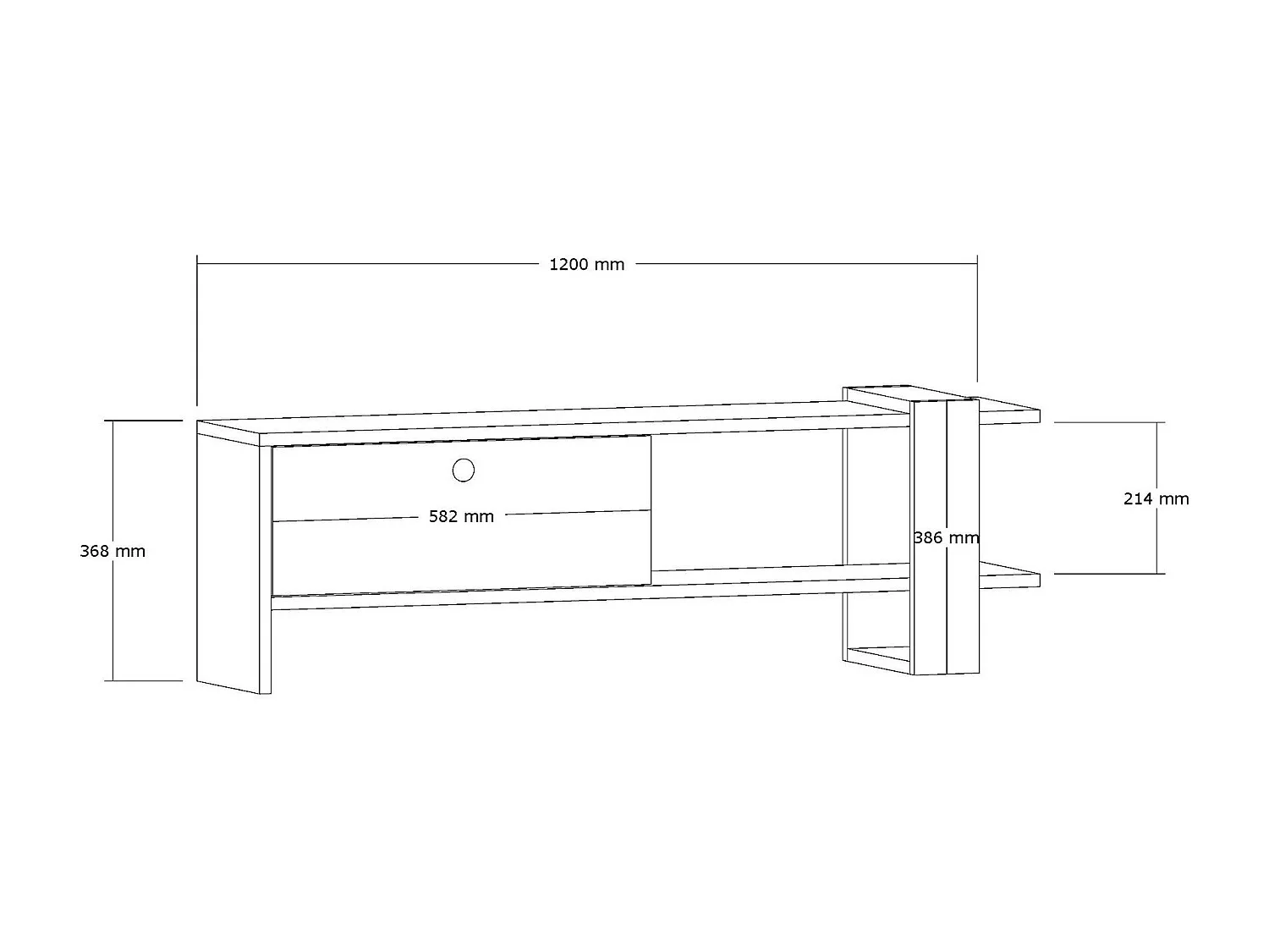 TV-Ständer – 120 x 36,8 x 25 cm – Eiche und Anthrazit – Melaminbeschichtete Spanplatte