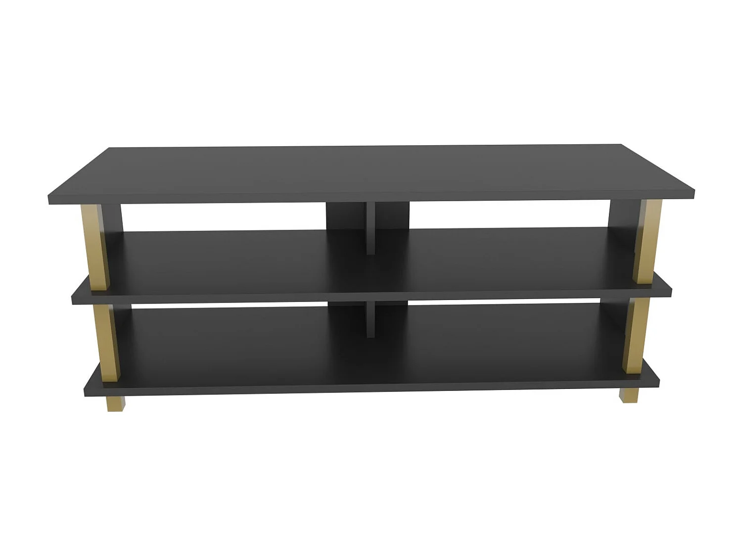 Meuble TV glamour, doré et anthracite, 120 x 44,6 x 47,4 cm | Panneau de particules 100 % mélaminé, épaisseur 18 mm | Élégant et fonctionnel pour un salon moderne