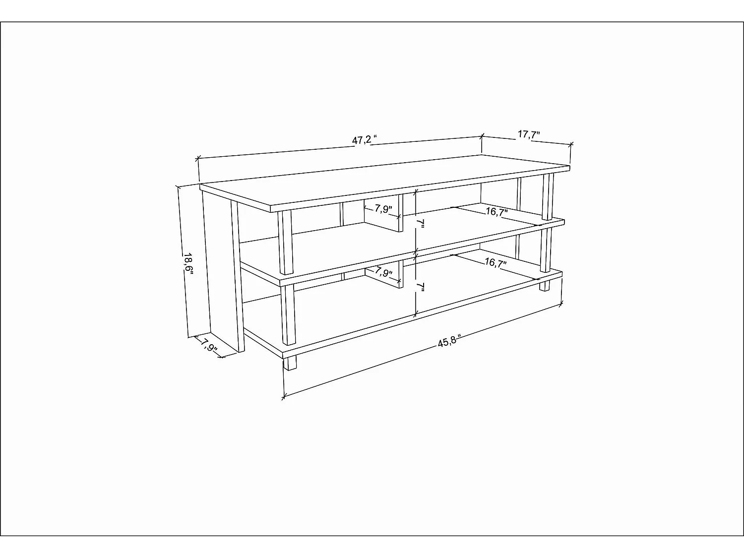 Meuble TV glamour, doré et anthracite, 120 x 44,6 x 47,4 cm | Panneau de particules 100 % mélaminé, épaisseur 18 mm | Élégant et fonctionnel pour un salon moderne